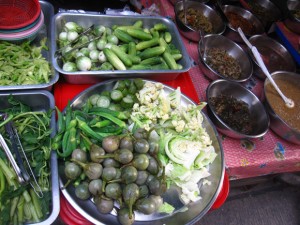 thai vegetables and shrimp paste sauce