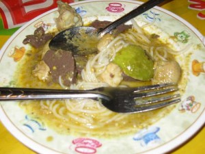 thai green curry with noodles