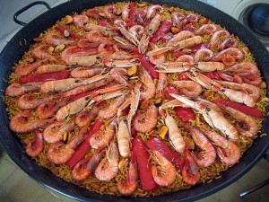 Spanish seafood paella