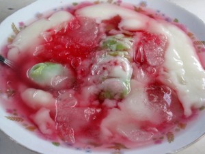 ice pisang ijo indonesian dessert