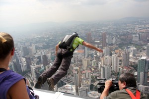 BASE Jumping in Kuala Lumpur, Malaysia