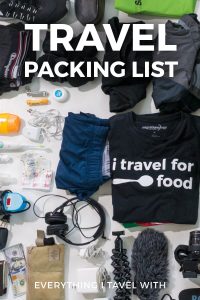 Travel packing list