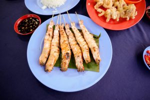 Amazing grilled seafood local Malay style in Melaka, Malaysia